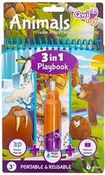 QwiToys Lernspielzeug 3 in 1 Playbook Tiere mit Stickern