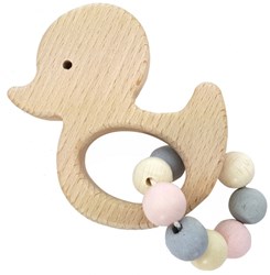 Hess Holz Rassel Ente rosa Babyspielzeug nachhaltig
