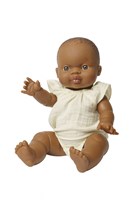 Heless Puppenbody Bio-Baumwolle ecru mit Rüschen 28-35 cm-2
