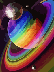 Rosa Malen nach Zahlen Planeten Set Leinwand 35x45 cm Geschenk