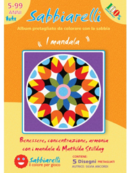Sabbiarelli Sandmalerei Album Mandalas 15x15 cm 5 Stück kreatives Spielzeug