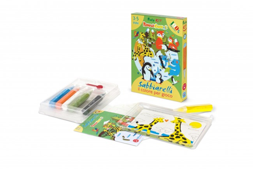 Sabbiarelli Kreatives Sandmalerei-Set - Mini Baby Tiere - Bastelset