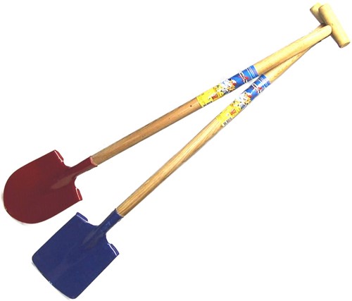 HOT Sports + Toys Schep houten steel / metaal, plat 80 cm