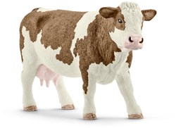 Schleich Farm World Kuh Spielfigur - Simmentaler Bauernhoftier