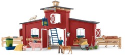 Schleich Bauernhof Spielzeug Farm World rote Scheune mit Tieren und Zubehör