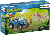 Schleich Dinosaurier Geländewagen - Spielset mit Dino-Außenposten und Zubehör