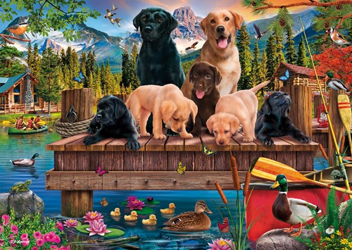 Schmidt Spiele Dog Family at the Lake -  Teile
