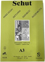 Schut Zeichenblock grün A3 125g 100 Blatt - Skizzenpapier für Kinder
