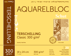 Schut Aquarellpapier professionell 18x24 cm 300g 20 Blatt Block
