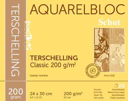 Schut Aquarellpapier Terschelling 24x30 cm 200g 20 Blatt Malen