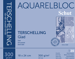 Schut Aquarellpapier Zeichenblock glatt 18x24 cm 300g 20 Blatt weiß