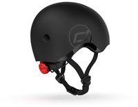 Scoot & Ride Kinderhelm Fahrradhelm XS schwarz mit LED und Magnetverschluss-2