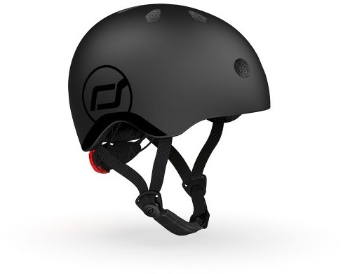 Scoot & Ride Kinderhelm Fahrradhelm XS schwarz mit LED und Magnetverschluss