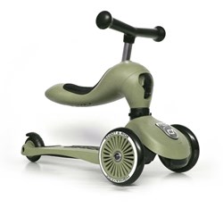 Scoot & Ride Highwaykick 1 Kinderroller 2-in-1 Laufrad Olive Grün