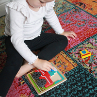 BigJigs Holz Zugpuzzle - bunte Kleinkindpuzzle - Lernspielzeug-3
