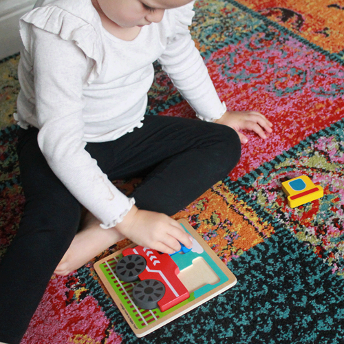 BigJigs Holz Zugpuzzle - bunte Kleinkindpuzzle - Lernspielzeug-3