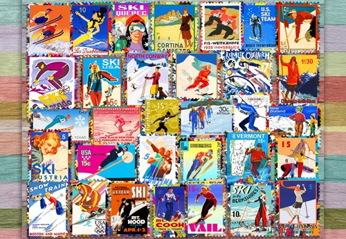 Grafika Ski Stamp Posters -  Teile