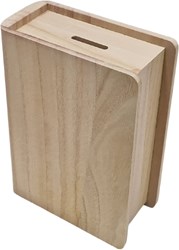Hobbygroep Holz Spardose Buchform Paulownia 14,8x7,1x20,1 cm Braun