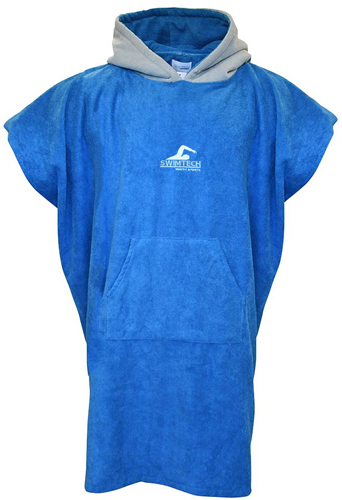 SwimTech Poncho Mikrofaser Blau/Grau Erwachsene Strand & Schwimmbad