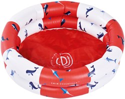 Swim Essentials Baby Pool aufblasbar rot-weiß Wal Waldesign 60 cm Garten