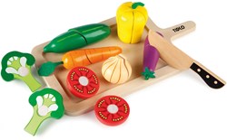 Tidlo Holz Gemüse Schneideset - Lernspielzeug Küche