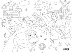 Matta Kids - Boerderij plezier - Herbruikbare Kleur- en Veegplacemat