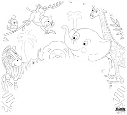 Matta Kids - Jungle Explorer - Herbruikbare Kleurplaat en Veegplacemat - Past op Tripp Trapp