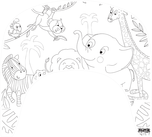 Matta Kids - Jungle Explorer - Herbruikbare Kleurplaat en Veegplacemat - Past op Tripp Trapp