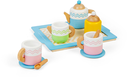 BigJigs Holz Tee-Set Spielzeug - buntes Rollenspiel für Kinder