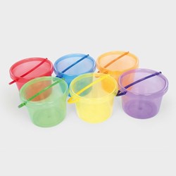 TickiT Eimer Set Transparent - Bunte Spielzeug Eimer 6 Stück
