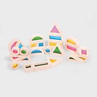TickiT Regenbogen Bausteine Set - Holzspielzeug 24-teilig