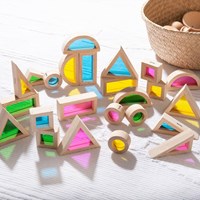 TickiT Regenbogen Bausteine Set - Holzspielzeug 24-teilig-3
