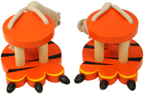 BigJigs Holzstelzen - Tiger Design für Kinder