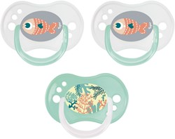 Tigex - Reversible Day & Night - Pacifiers (3) - Sil - 18-36M - Green