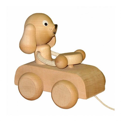 Miva Holz Nachziehfigur Hund Spielzeug - pädagogisch und langlebig