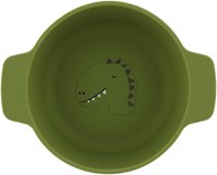 Trixie Silikon Schüssel Mr. Dino - Kindergeschirr grün - langlebig und sicher