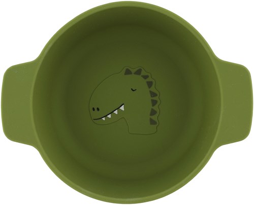 Trixie Silikon Schüssel Mr. Dino - Kindergeschirr grün - langlebig und sicher