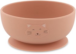 Trixie Silikon Kindergeschirr Schüssel mit Saugnapf Mrs. Cat rosa Baby