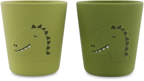 Trixie Siliconen beker 2-pack - Mr. Dino