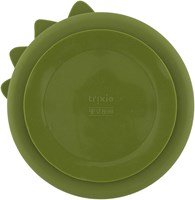 Trixie Silikon Kinderteller mit Fächern und Saugnapf - Mr. Dino - grün