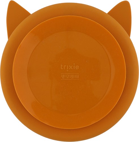 Trixie Silikon Kinderteller mit Fächern und Saugnapf Mr. Fox orange