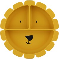 Trixie Silikon Kinderteller mit Fächern - Mr. Lion - mit Saugnapf - gelb