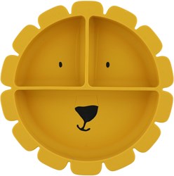 Trixie Silikon Kinderteller mit Fächern - Mr. Lion - mit Saugnapf - gelb