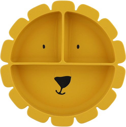 Trixie Silikon Kinderteller mit Fächern - Mr. Lion - mit Saugnapf - gelb
