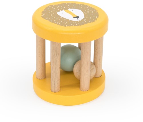 Trixie Houten rammelaar met siliconen ringen - Mr. Lion
