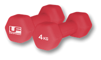 Urban Fitness Hanteln Hex Neopren rot - 2 x 4kg Fitness Set