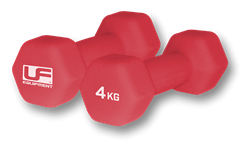 Urban Fitness Hanteln Hex Neopren rot - 2 x 4kg Fitness Set