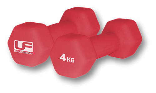 Urban Fitness Hanteln Hex Neopren rot - 2 x 4kg Fitness Set