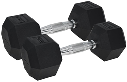 Urban Fitness PRO Hex Hantel - Gummiüberzug Paar schwarz 2 x 10kg Fitness
