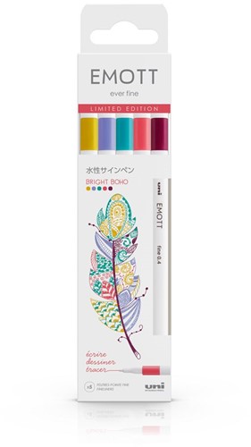 Uni-ball Uni Emott Fineliner Set 5 stuks Bright Boho